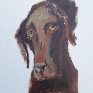 Dog  Original Oil  Painting on Canvas, Gift for Pet Lovers