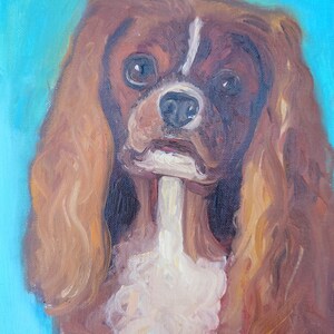 Pintura personalizada de cachorro a partir de foto, óleo sobre tela, presente para esposa, presente para amantes de animais de estimação