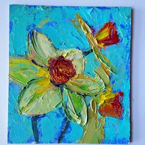 Daffodils Painting, Original Oil Painting, Palette Knife Floral Art - Etsy