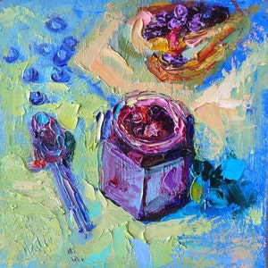 Jam Original Oil Painting Still Life Art 8 by 8