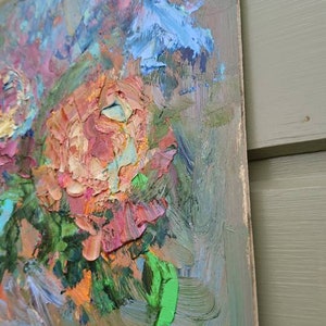 Roses Oil Painting Palette Knife Impasto Art - Etsy