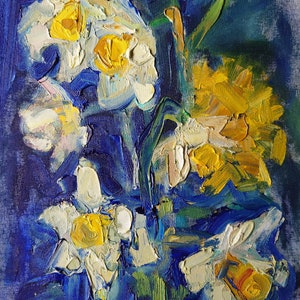 Daffodils Original Oil Painting  Floral Wall Art