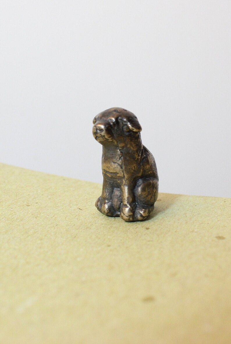 Miniature Dog Sculpture Bronze Dog Sculpture Miniature Dog Etsy