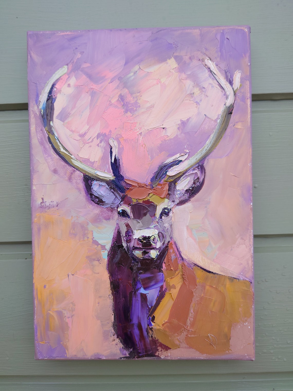 Stag Painting Original Canvas Oil Painting Wildlife Etsy