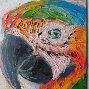 Papagei Malerei Original Ölgemälde Vögel Wandkunst