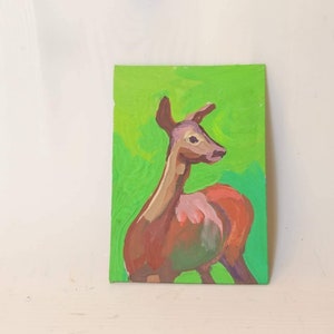 Hertenschilderij, originele ACEO-kunst