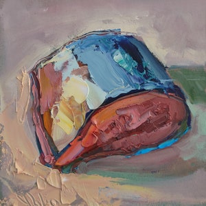 Cuadro de peces Pintura al óleo original Pequeña obra de arte para cocina
