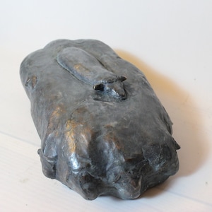 Original Bronze Sheep Sculpture, Abstract Metal Art, ready to ship