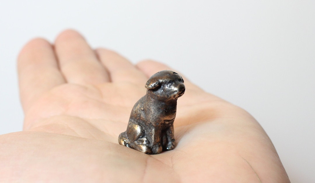 Miniature Dog Sculpture, Bronze Dog Sculpture, Miniature Dog Gift Etsy
