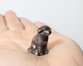 Miniature dog Sculpture, Bronze dog sculpture, Miniature dog gift