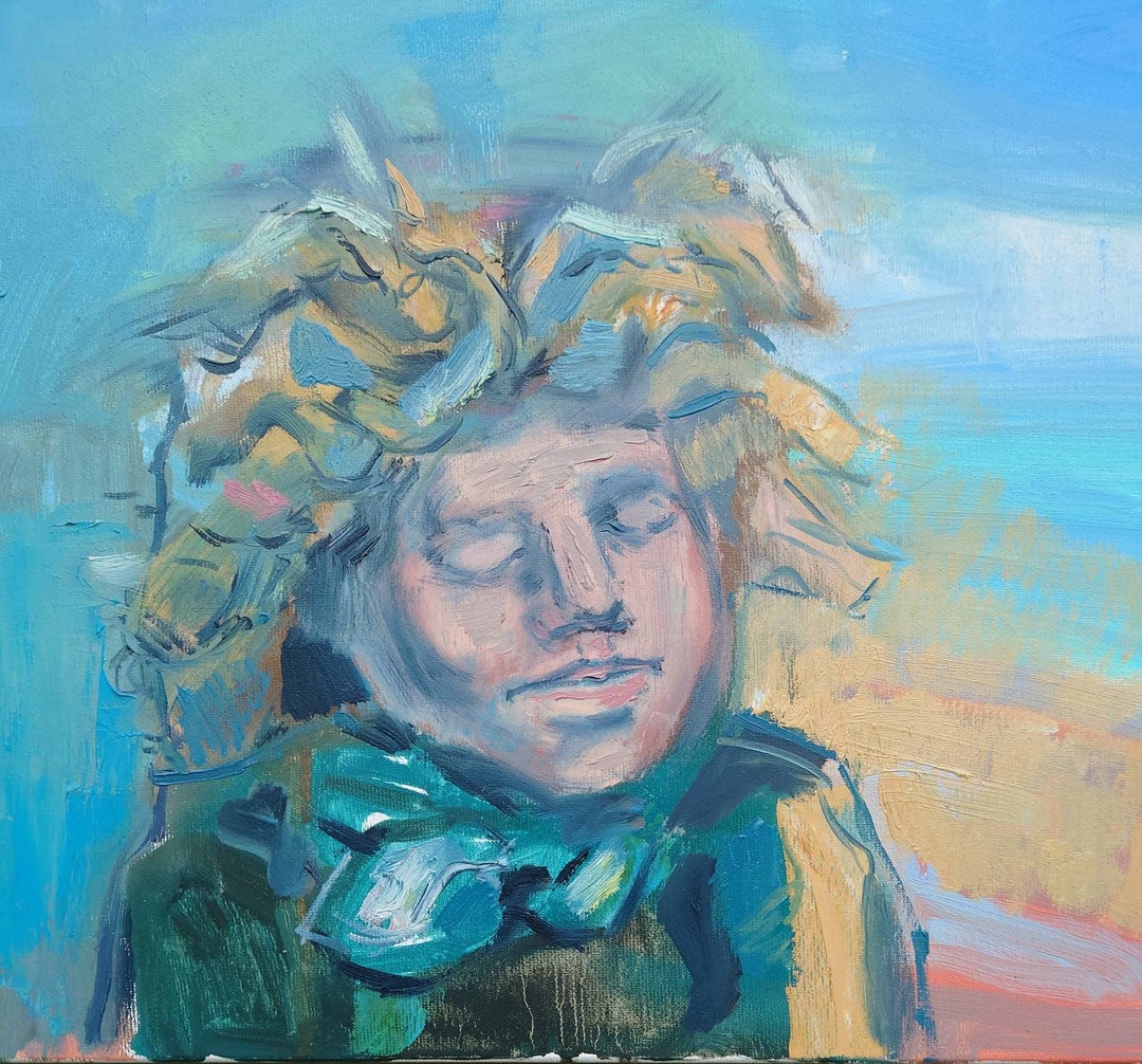 Woman Portrait Painting Original Oil Painting on Canvas Face Artwork 12 ...