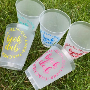 Custom Frosted Plastic Party Cups, Personalized Roadie Cup Set (10)