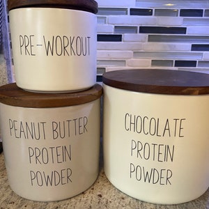 RAE DUNN inspired vinyl decals, Q-Tip holders, Protein Labels, Kitchen Labels, Organization, Decoration, Custom Labels