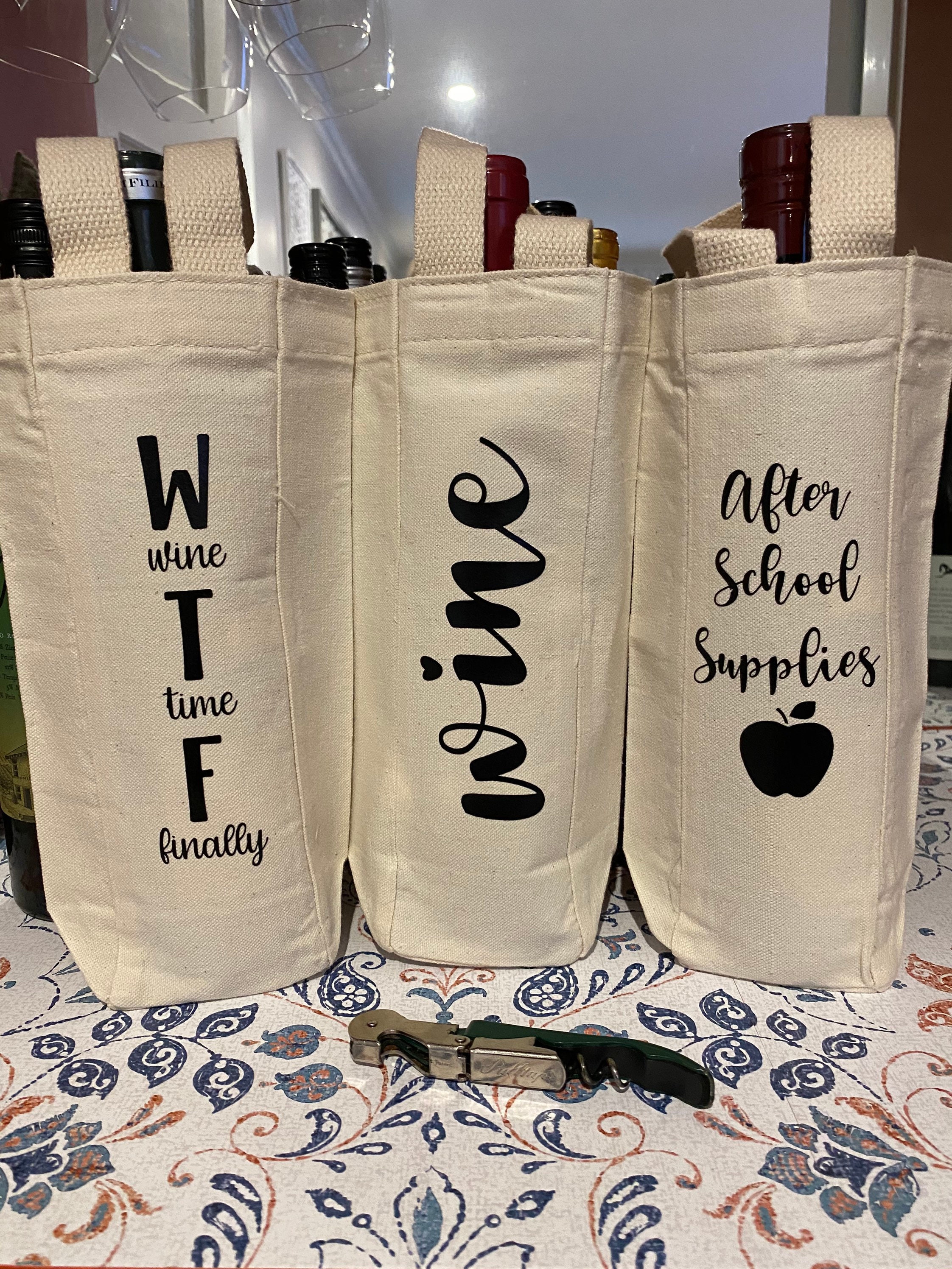 Wine Bags Decorative Wine Holder Gift Bags Canvas Totes Etsy