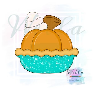 Pumpkin Bake with Whipped Cream Cookie Cutter, Fall Cookie Cutter, Pumpkin Cookie Cutter