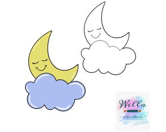 Emporte-pièce Lune sur un nuage