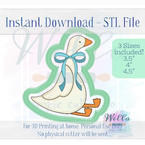 Digital STL File - Silly Goose with Bow Cookie Cutter - 3 Sizes