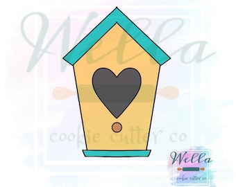 Tall Bird House Cookie Cutter, Birdhouse Cutter, Bird Cookie Cutter