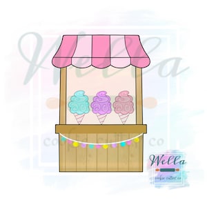Cortador de galletas con forma de puesto de algodón de azúcar, cortador de galletas con forma de puesto de limonada, cortador de galletas con forma de puesto de helados