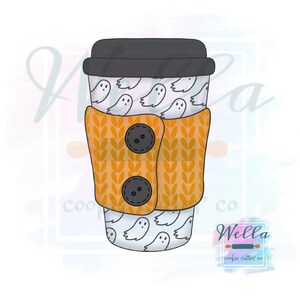 Knit Travel Cup Cookie Cutter with Optional Stencil