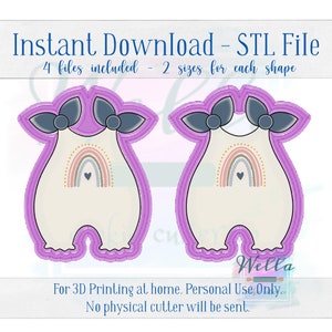 Digital STL File - Romper with Ties Cookie Cutter - 2 Sizes of each shape: 3.5&quot; & 4&quot;