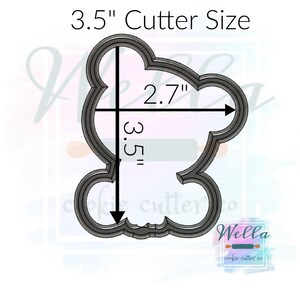 Bear Cookie Cutter with Optional Stencil, Baby Bear Cookie Cutter image 4