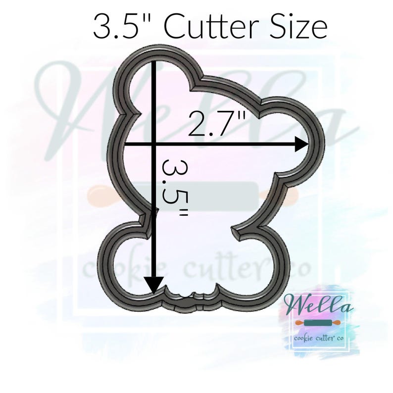 Bear Cookie Cutter with Optional Stencil, Baby Bear Cookie Cutter image 4