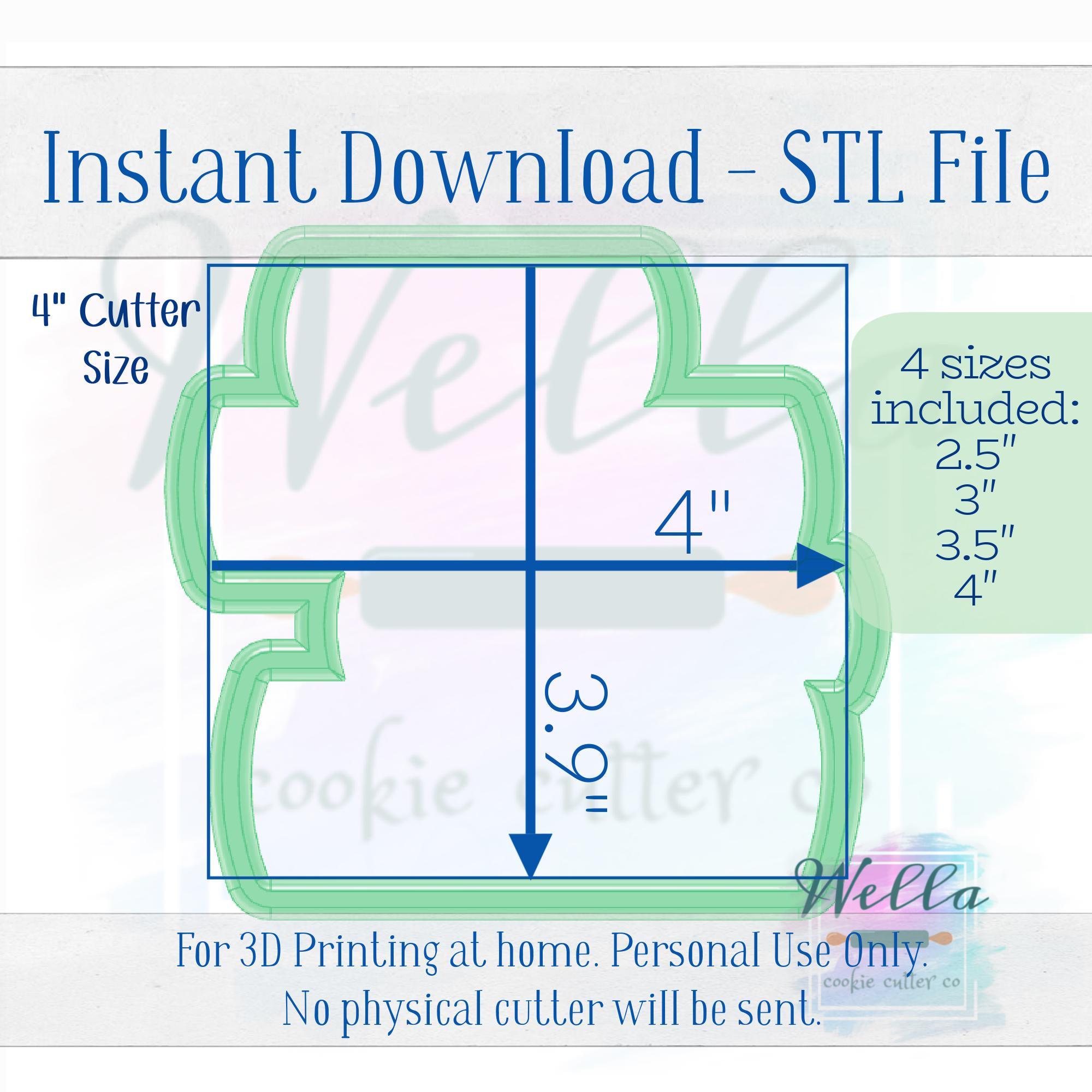 Digital STL File - Stack of Books Cookie Cutter - 4 Sizes: 2.5
