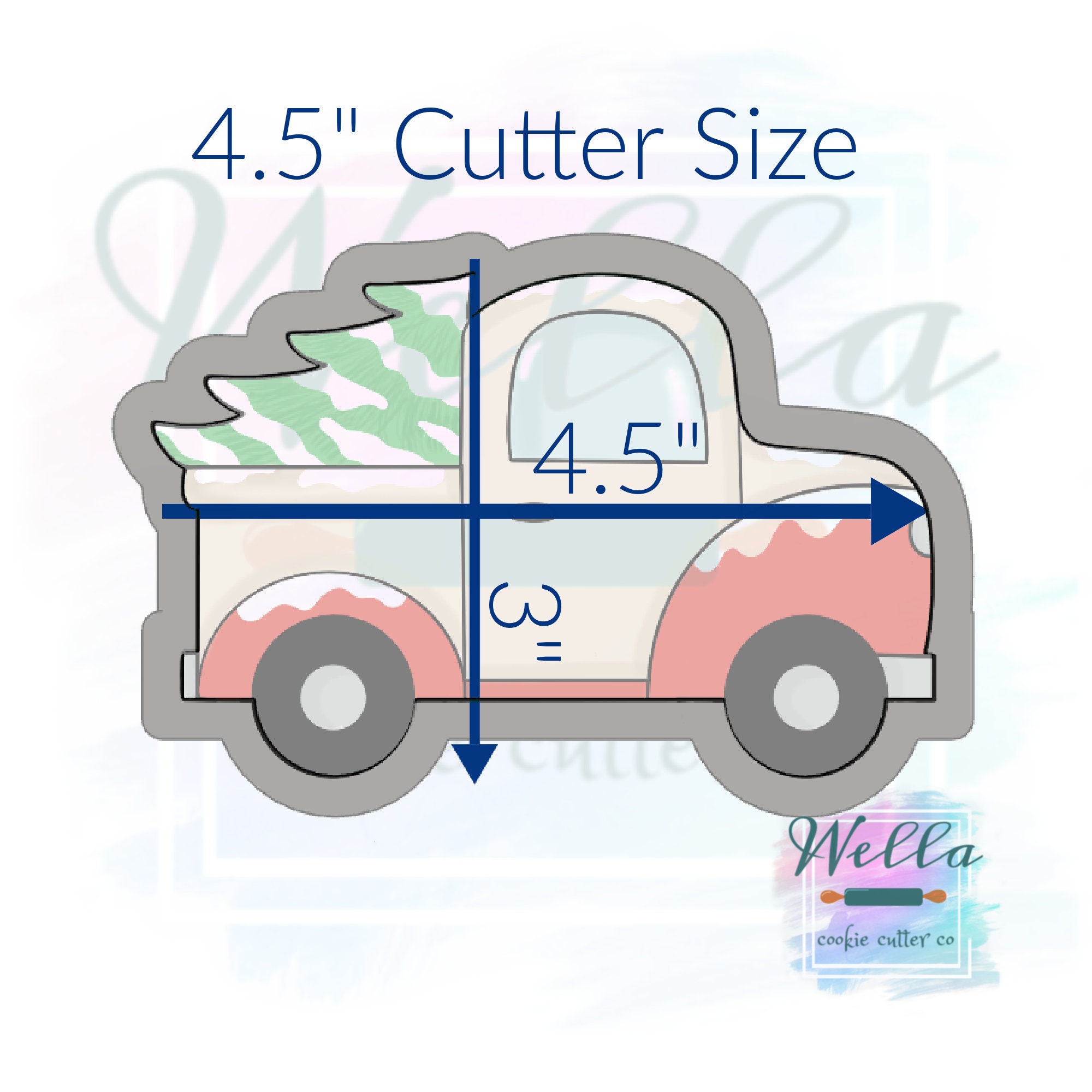 Christmas Tree Truck Cookie Cutter With Optional Stencil Etsy