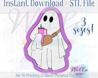Digital STL File - Boo-jee Ghost Cookie Cutter - 3 Sizes Included 3.5", 4" & 4.5"