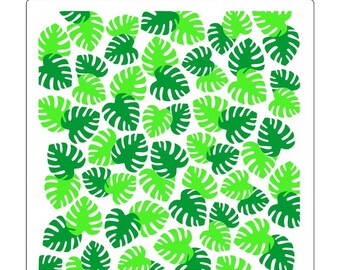 Tropic Treats Cookie Stencil 2 Piece Set, Jungle Leaves Background Stencil, Tropical Stencil, Tropical Leaves 2 Piece Stencil