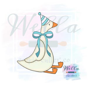 Goose with Bow & Birthday Hat Cookie Cutter