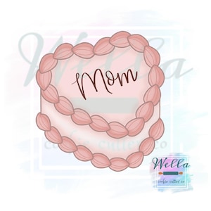 Vintage Heart Buttercream Cake Cookie Cutter