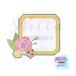 Floral Square Plaque Cookie Cutter