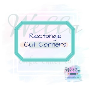 Rectangle Plaque with Cut Corners Cookie Cutter, Rectangle Cookie Cutter, Plaque Cut Corners Cookie Cutter
