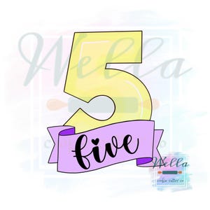 Number Five with Banner Cookie Cutter