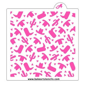 Cowboy Pattern Cookie Stencil, Cowboy Stencil, Airbrush Cookie Stencil, Cowboy Hat Boot Stencil