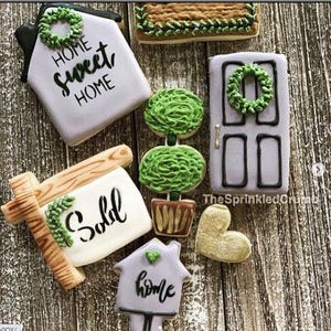 Housewarming Cookie Cutter Set with Optional Stencils, Realtor Cookie Cutter Set image 4