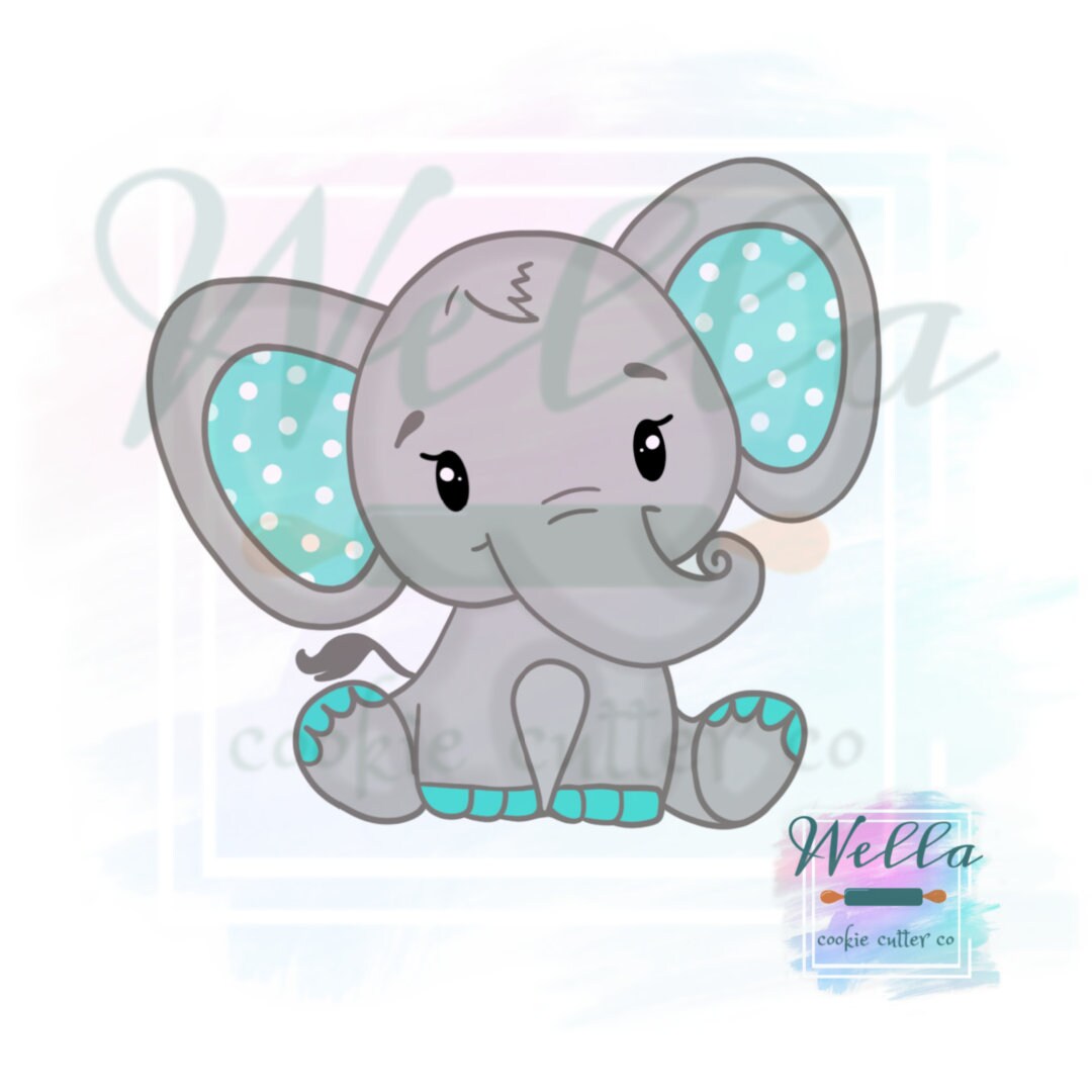 Elephant Cookie Cutter With Optional Stencil Guide Baby Elephant