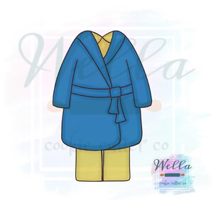 Pajamas with Robe Cookie Cutter, Little Boy Pajamas Cookie Cutter