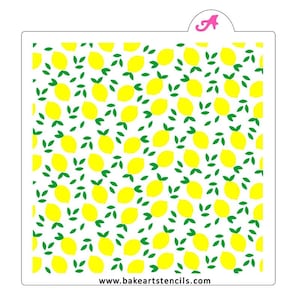 Leafy Lemon Pattern Stencil Set - 2 part stencil, Background Stencil, Baby Stencil, Cookie Stencil, Lemon Stencil