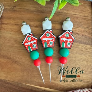 Herramienta para escribir con temática de pan de jengibre navideño para decorar galletas