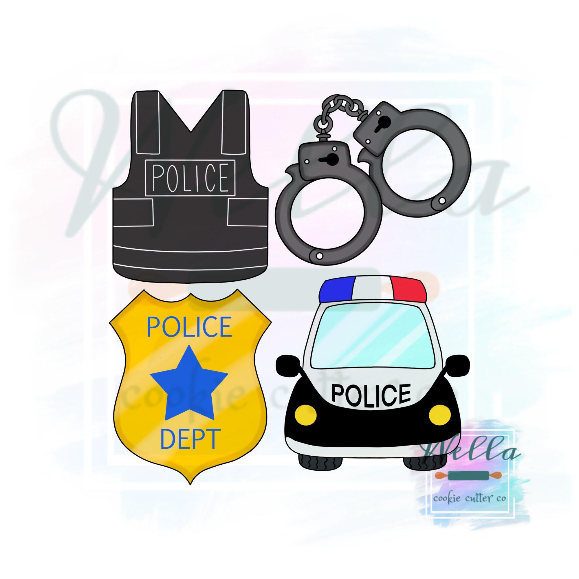 Police Cutter Police Cookie Cutter Set - Etsy
