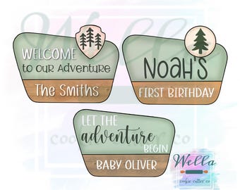 National Park Camp Sign Cookie Cutter - 3 Shapes