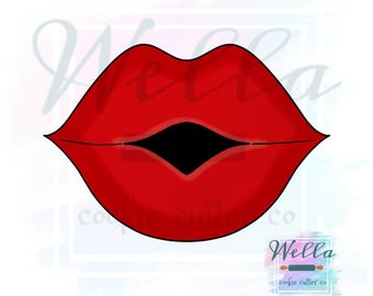 Kissing Lips Cookie Cutter, Puckered Lips Cookie Cutter