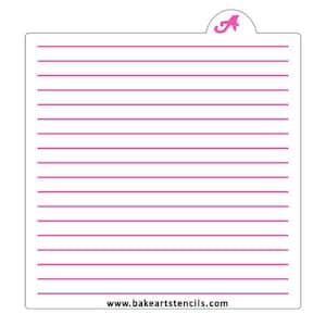 Notebook Paper Lines Cookie Stencil, Notebook Cookie Stencil, Paper Background Stencil, Santa Note Stencil