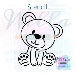 Bear Cookie Cutter with Optional Stencil, Baby Bear Cookie Cutter image 3