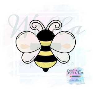 Bee Chubby Cookie Cutter with Optional Stencil, Honey Bee Cookie Cutter, Baby Shower Cookie Cutter