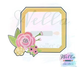 Floral Square Plaque Cookie Cutter