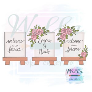 Wedding Sign #1 Cookie Cutter with or without florals, Wedding Easel Cookie Cutter